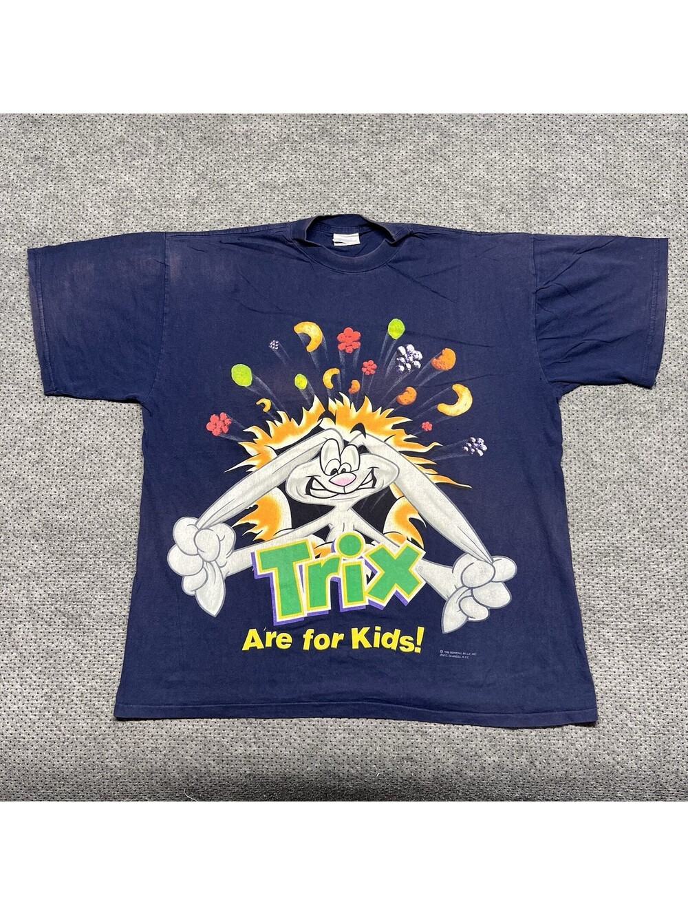 Vintage 1996 TRIX Are For Kids Promo T-Shirt XL Rare Men’s Navy Blue USA Made
